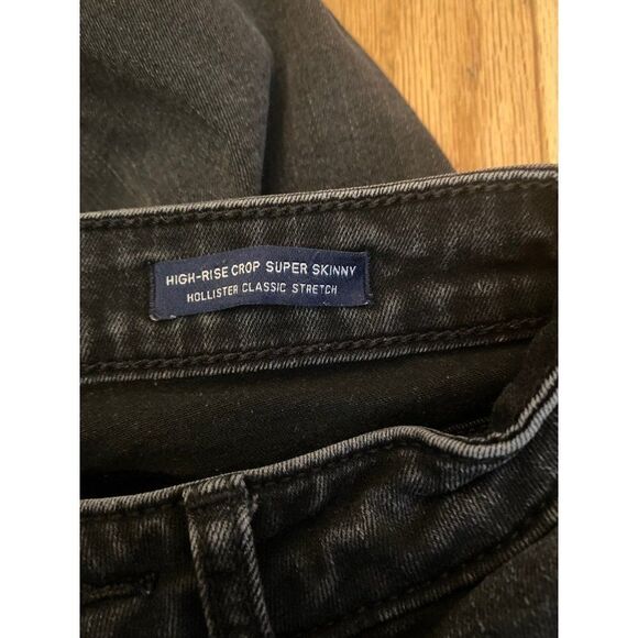 Hollister black distressed highrise crop super skinny classic stretch 1R w25 l26 - Picture 7 of 10